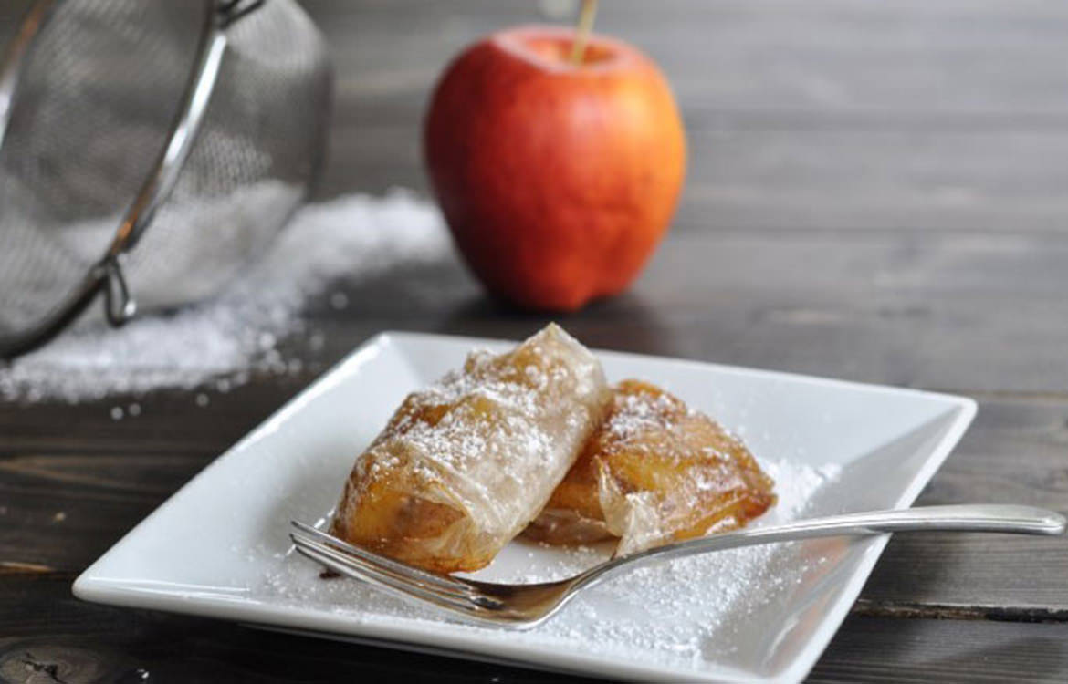 Spring roll wrapper apple turnovers