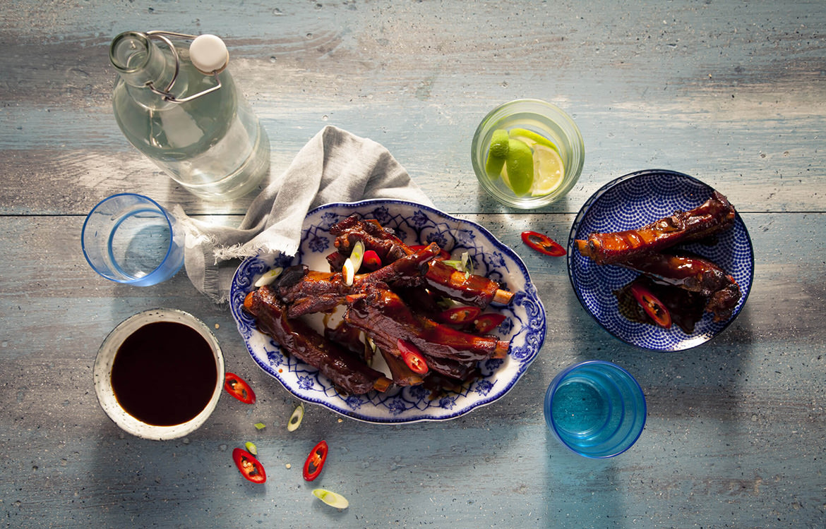 Slow cooker sweet chilli thai ribs