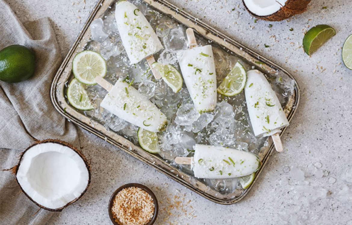 Lime iced lollies